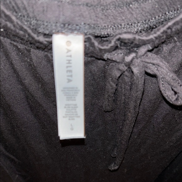 Athleta black Wide-Leg knit Pants with drawstring waist- size L - Picture 2 of 4